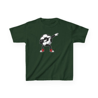 Dabbing Soccer Ball Kids T-Shirt, Cartoon Football Tee for Boys Girls, Sporty Youth Soccer Graphic Shirt, Football Fan shirt