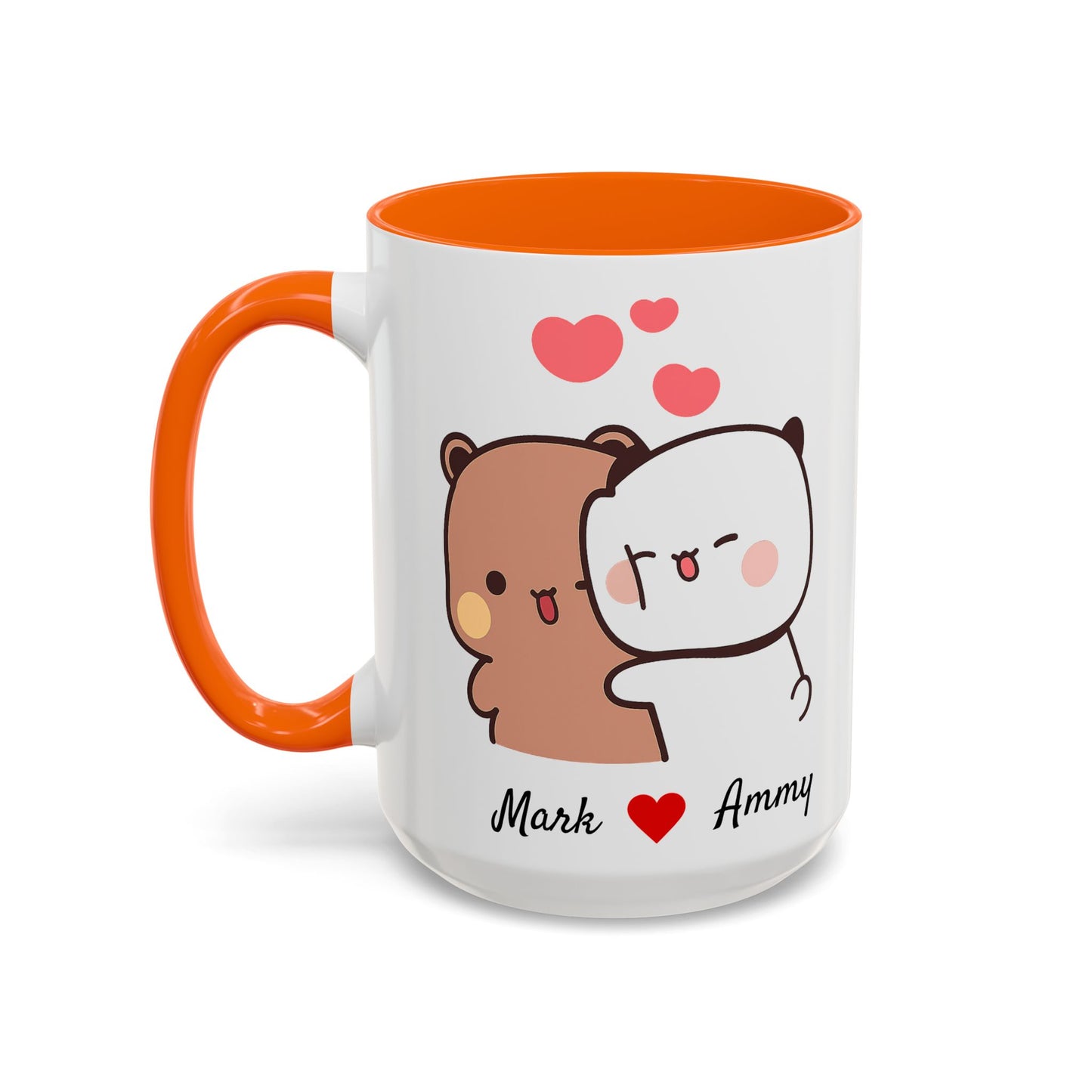 Personalized Dudu Bubu Mug | Cute Bear Coffee Cup | Color Handle Mug | Birthday Christmas Gift | Funny Mug for Her Him Valentine Gift