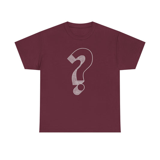 Question Mark Dotted Line Minimal Mystery T-Shirt
