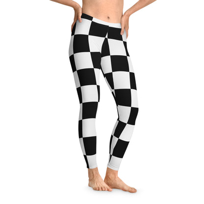 Black and White Checkerboard Leggings | Stylish Athletic Wear, Comfortable Yoga Pants, Unique Fashion Statement, Trendy Sports Legging
