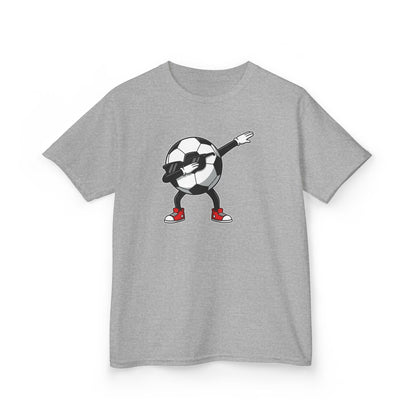 Dabbing Soccer Ball Kids T-Shirt, Cartoon Football Tee for Boys Girls, Sporty Youth Soccer Graphic Shirt, Football Fan shirt