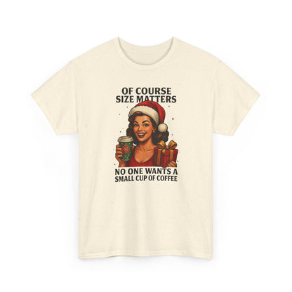 Funny Coffee Christmas Sweatshirt, Of Course Size Matters, Holiday Coffee Lover Gift, Retro Santa Coffee Sweatshirt, Xmas Winter Crewneck
