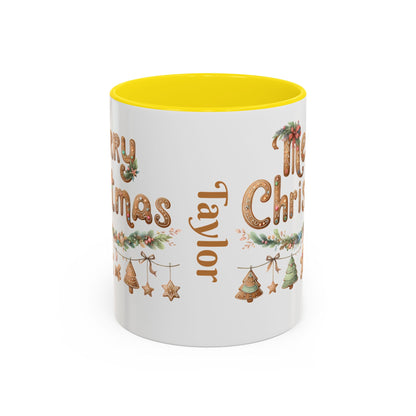 Personalized Christmas Cheer Coffee Mug, Holiday Gift, Festive Drinkware, Seasonal Decor, Cute Mug, Joyful Holiday Memento