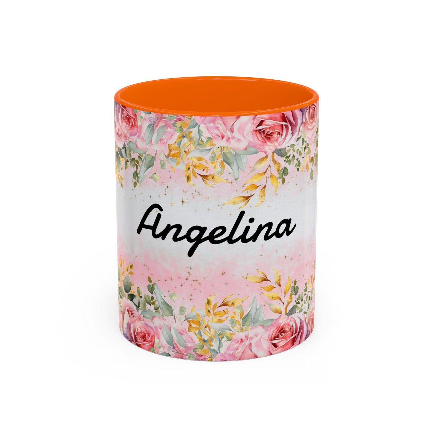 Personalized Floral Accent Coffee Mug, Custom Gift for Her, Birthday Mug, Floral Drinkware, Mother's Day Gift