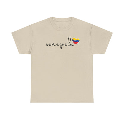 Venezuela Sweatshirt with Heart Flag | Minimalist Country Pride Crewneck | Travel Gift for Her, South America Apparel
