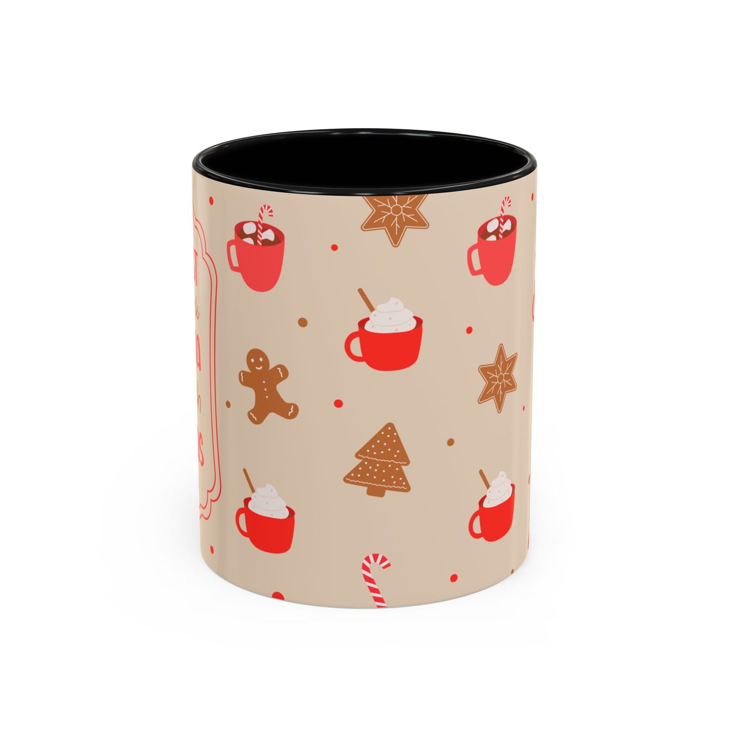 Festive Accent Coffee Mug, Holiday Gift, Hot Chocolate Lover, Christmas Decor, Winter Vibes, Cozy Mugs, Gift for her