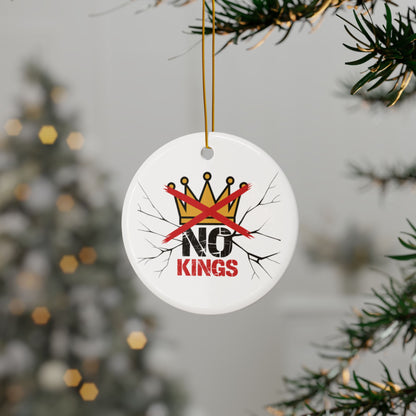 No Kings Crown Ornament, Rebellion Ceramic Christmas Ornament, Gothic Holiday Decor, Punk Statement Gift, Anti Trump Ornament