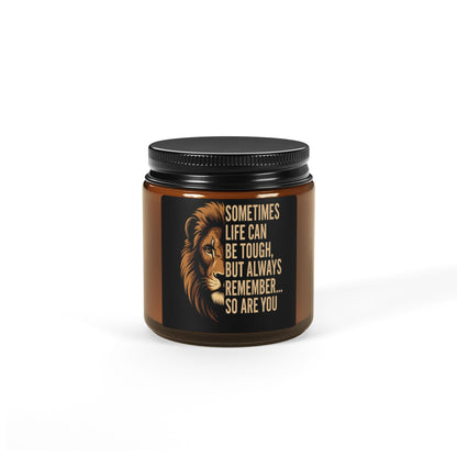 Scented Soy Candle, Inspirational Gift for Self-Care, Relaxation, Home Decor, Lion Design, Birthday, Encouragement