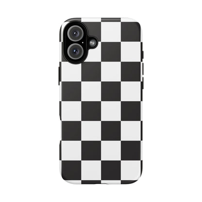 Black and White Checker iPhone Case, Stylish iPhone Cover for Teens, Holiday Gift, Unique Mobile Accessories, Tough Protection