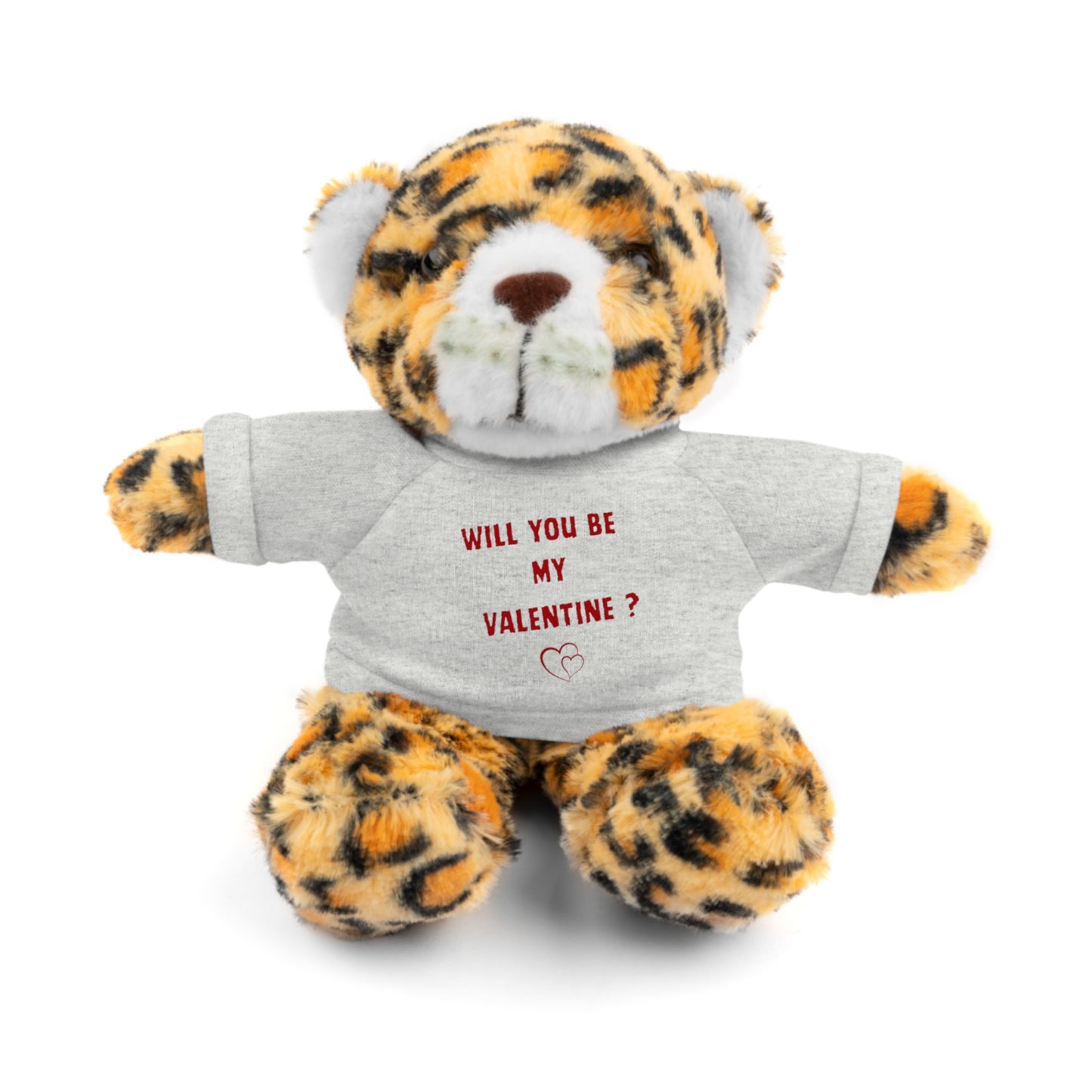 Will You Be My Valentine ? Teddy Bear, Plush Animal with T-Shirt, Cute Valentine's Day Gift, Stuffed Bear for Kids or Love