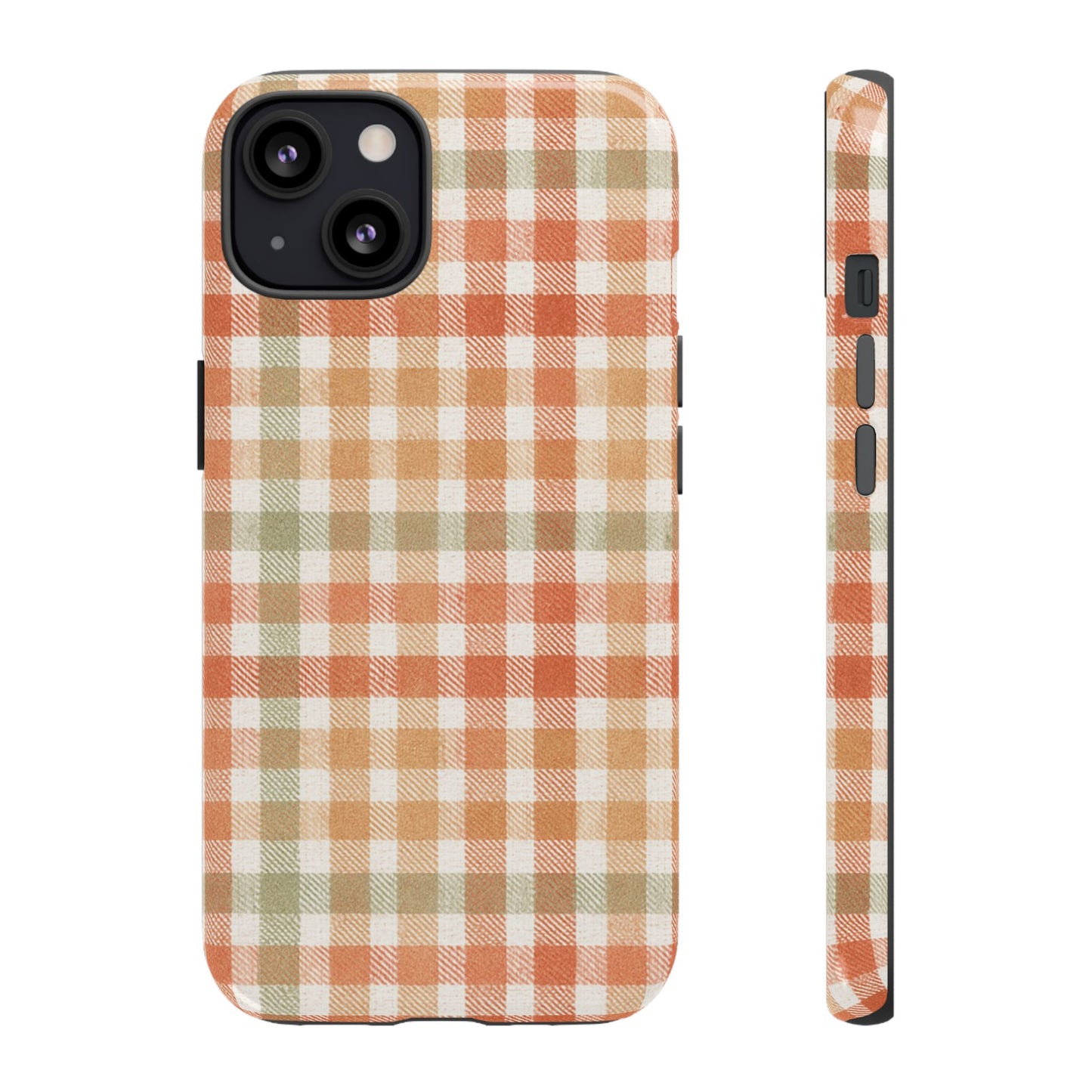 Boho Checkered Phone Case | Neutral Aesthetic Plaid Case | Retro Minimalist Check Design | iPhone Cover | Samsung Cover