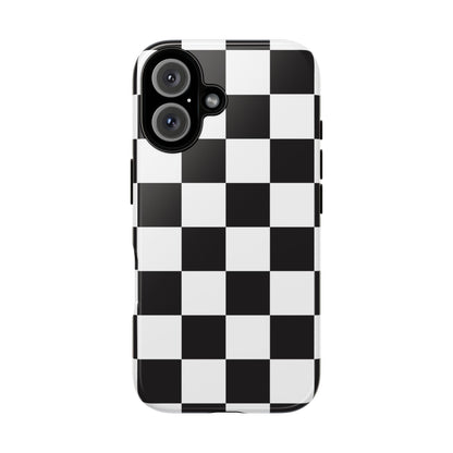 Black and White Checker iPhone Case, Stylish iPhone Cover for Teens, Holiday Gift, Unique Mobile Accessories, Tough Protection