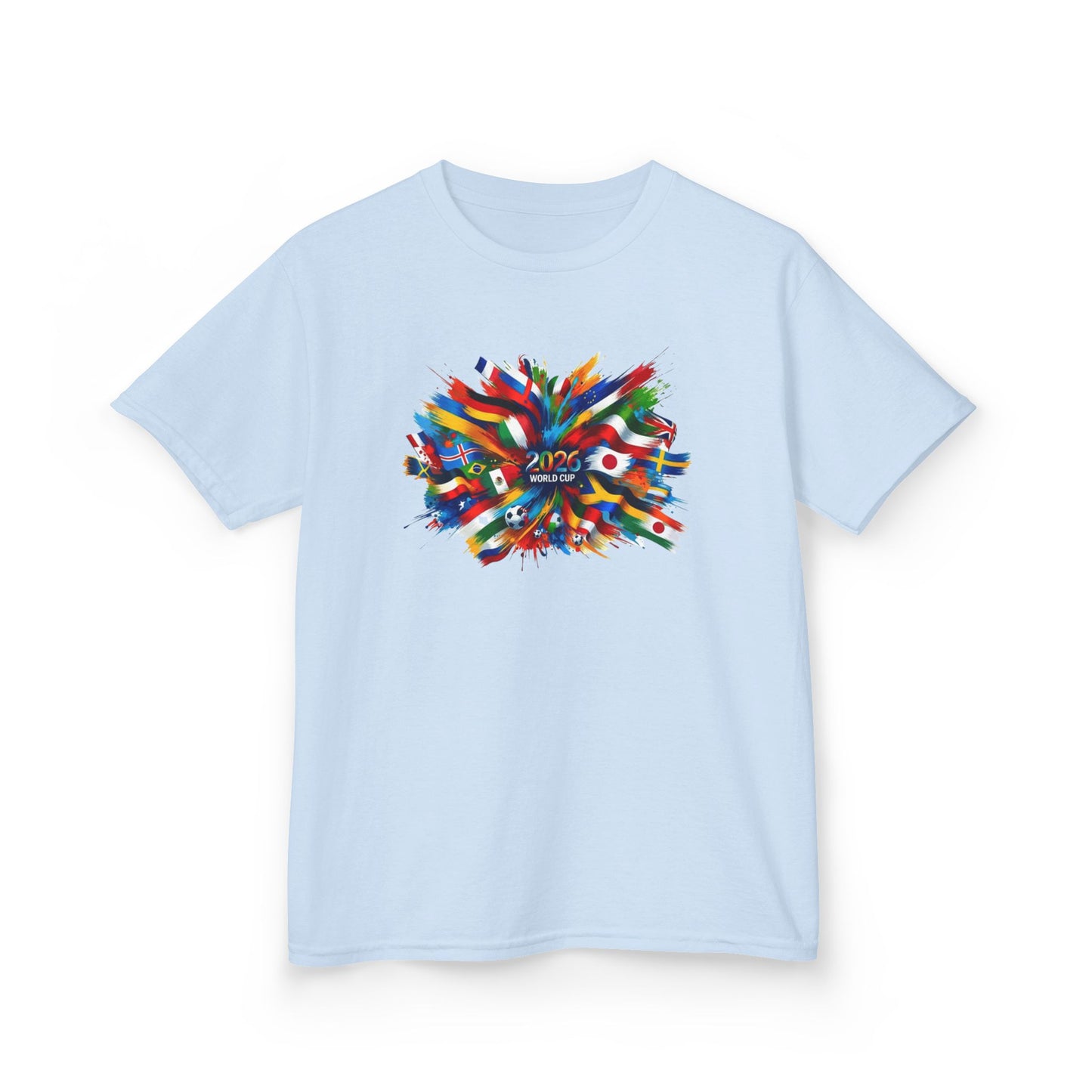 Colorful Paint Splash Kids T-Shirt | 2026 USA Soccer Tee for Kids | Abstract Art Graphic Shirt | Fun Youth Fan Gift, Football Lover Gift