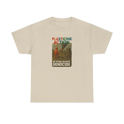 Plasticine Action Heavy Cotton Tee, Stand Against Genocide, Activist Wear, Social Justice Shirt, Awareness Tee, Thought Provoking Apparel