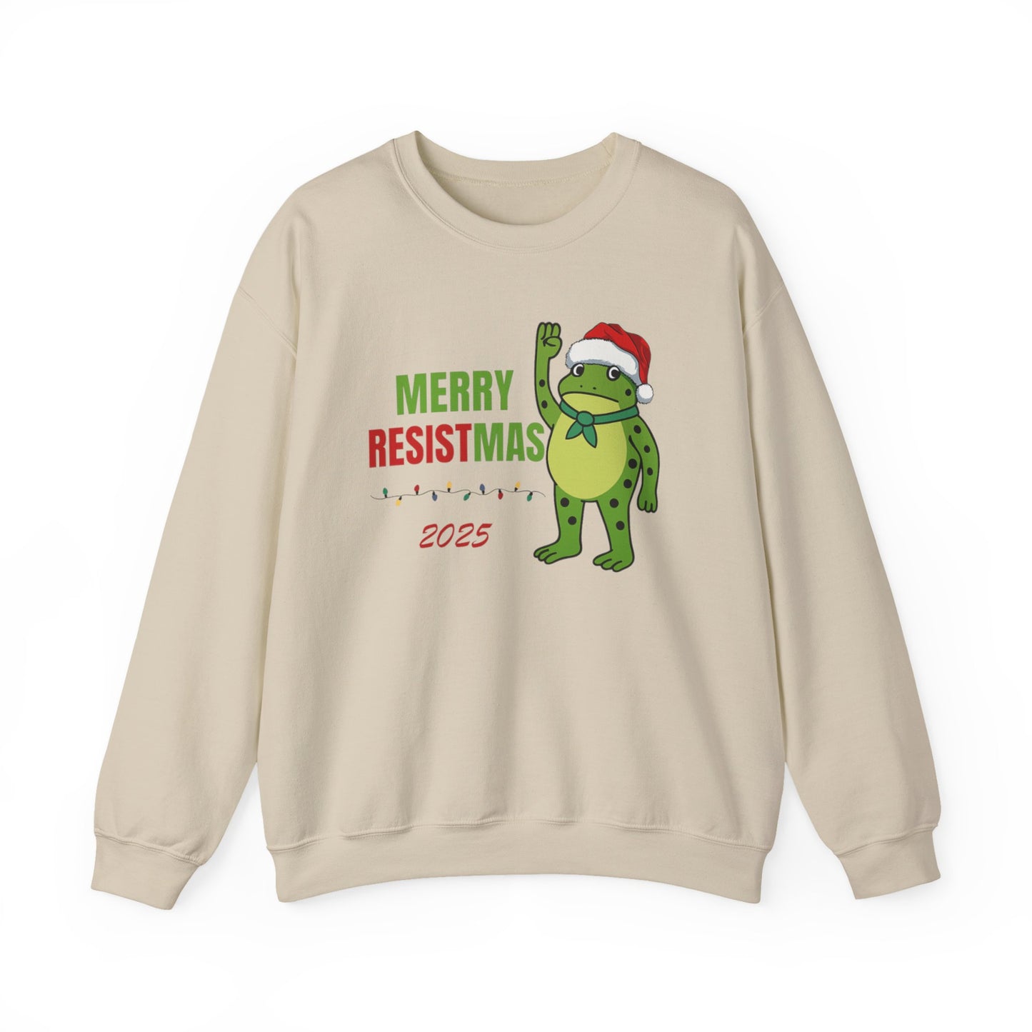 Merry Resistmas 2025 Crewneck Sweatshirt - Unisex Holiday Gift, Christmas Sweater, Funny Sweatshirt, Winter Apparel, Seasonal Fashion