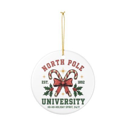 North Pole University Ornament, Candy Christmas Ornament, Funny Holiday Decor, Santa School Ornament, Ho Ho Holiday Spirit, Christmas Tree