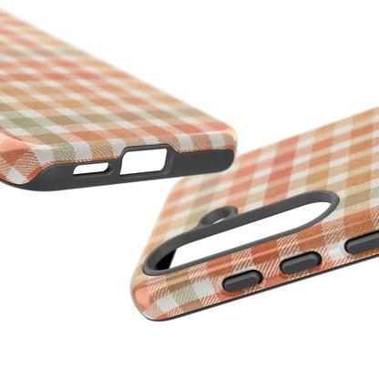 Boho Checkered Phone Case | Neutral Aesthetic Plaid Case | Retro Minimalist Check Design | iPhone Cover | Samsung Cover