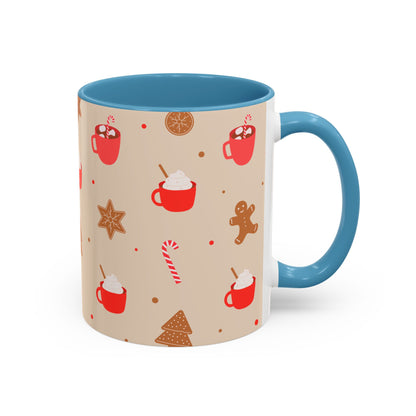 Festive Accent Coffee Mug, Holiday Gift, Hot Chocolate Lover, Christmas Decor, Winter Vibes, Cozy Mugs, Gift for her