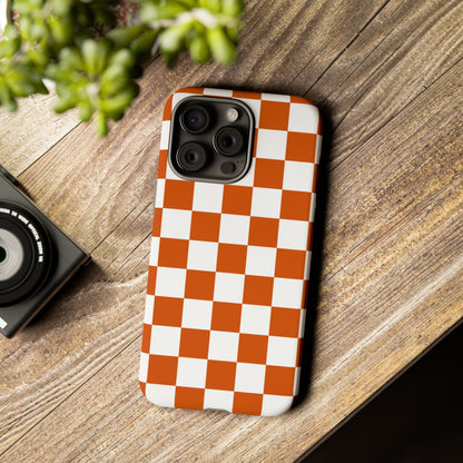 Checkered Phone Case, Checkered Phone Case - iPhone 17 16 15 14 13 12 11 Pro Max  - Trendy Black and Brown Checkerboard
