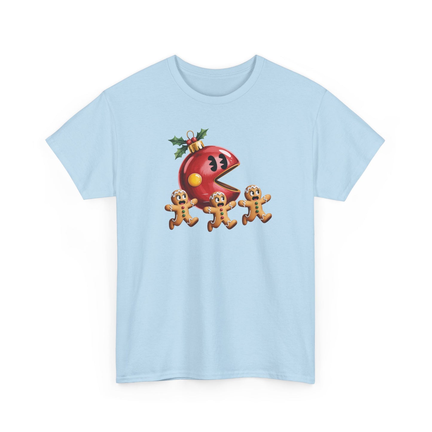 Festive Holiday Tee, Christmas Gift, Retro Video Game Shirt, Gingerbread Print, Casual Wear, Fun Holiday Apparel, Gift for her