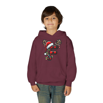 Personalized Festive Reindeer Hoodie for Kids, Christmas Sweatshirt hoodie, Holiday Gift, Cozy Winter Attire, Personalized Youth Hoody