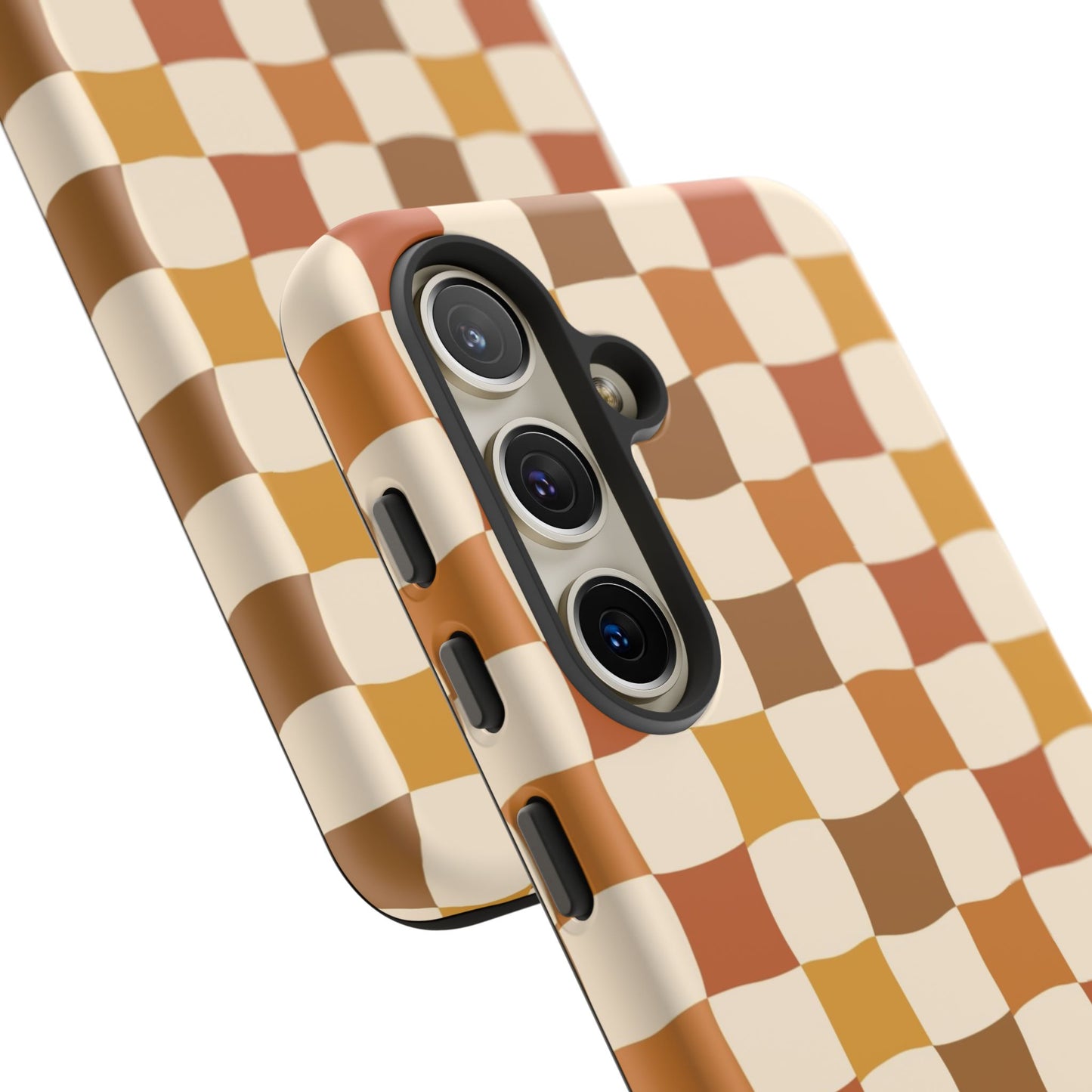 Boho Checked Phone Case, Checkerboard Design, Durable Protection, Phone Cover, Phone case For iPhone and Samsung, Trendy Phone Cover