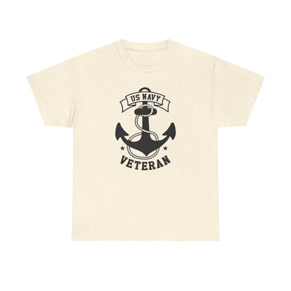 Navy Veteran Heavy Cotton Tee, US Navy Tribute Shirt, Military Appreciation Gift, Veteran's Day Outfit, Gift for Navy Personals