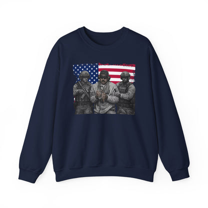 Maduro Captured 2026 Venezuela Libre Sweatshirt, Patriotic Military Graphic Crewneck, American Flag Soldier Tribute, Support Pullover