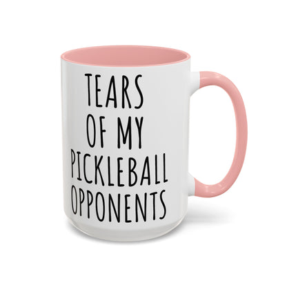 Tears of My Pickleball Opponents Mug, Funny Pickleball Gift for Players, Grandma & Grandpa | 11oz 15oz Ceramic Accent Coffee Cup