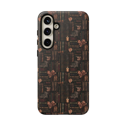 Gothic Phone Case Dark Academia Literary iPhone Samsung Cover with Books & Flowers, Phone case