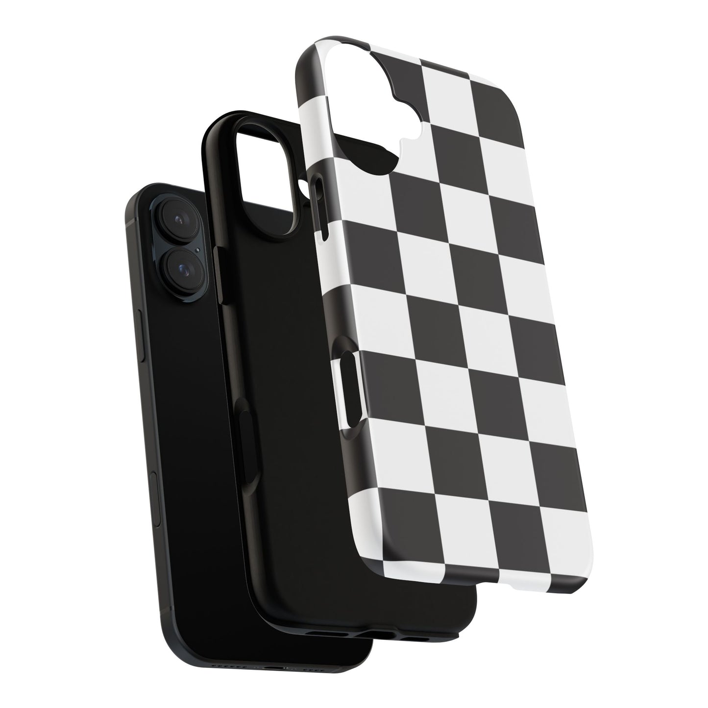 Black and White Checker iPhone Case, Stylish iPhone Cover for Teens, Holiday Gift, Unique Mobile Accessories, Tough Protection