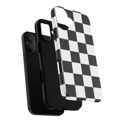 Black and White Checker iPhone Case, Stylish iPhone Cover for Teens, Holiday Gift, Unique Mobile Accessories, Tough Protection