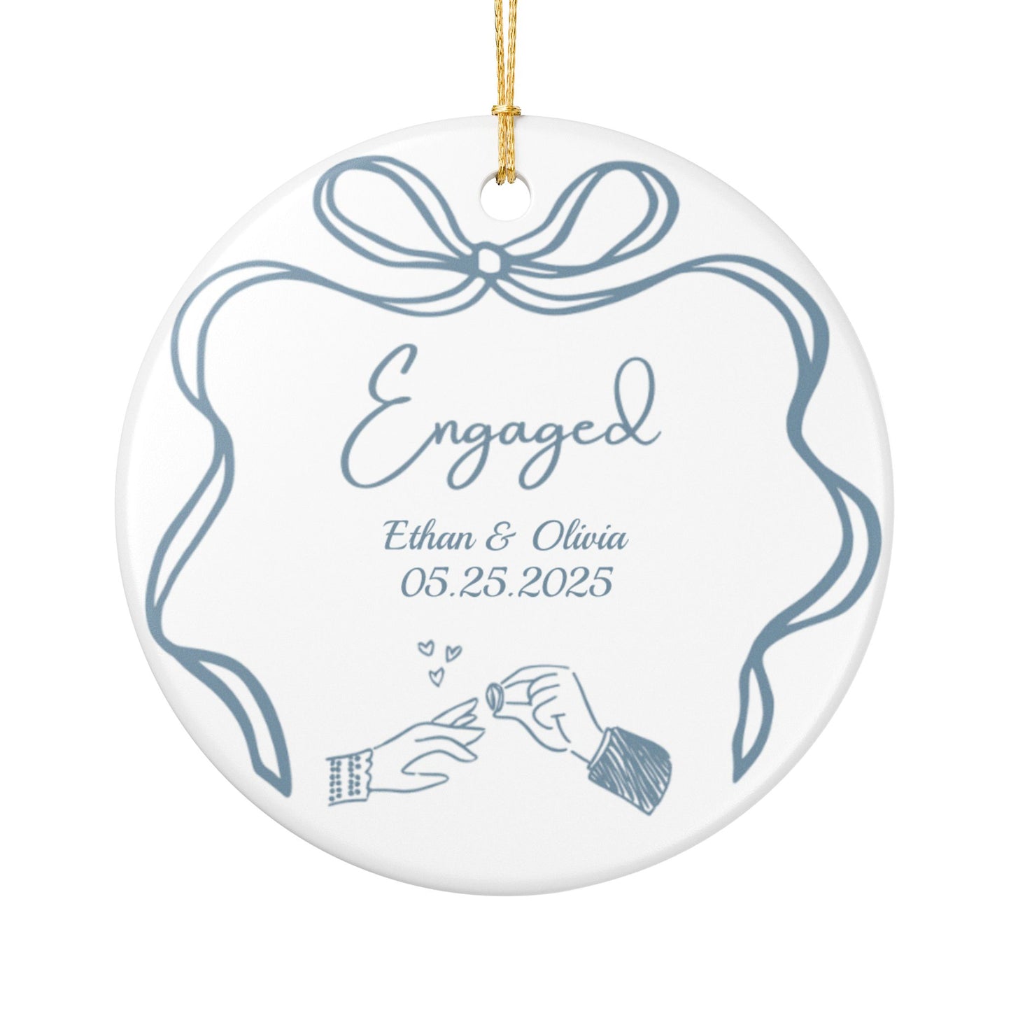 First Christmas Engaged Ornament, Personalized Engagement Gift for Couples, Custom Engagement Christmas Keepsake, Engaged Christmas Ornament