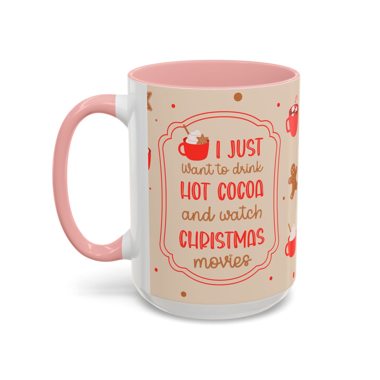 Festive Accent Coffee Mug, Holiday Gift, Hot Chocolate Lover, Christmas Decor, Winter Vibes, Cozy Mugs, Gift for her