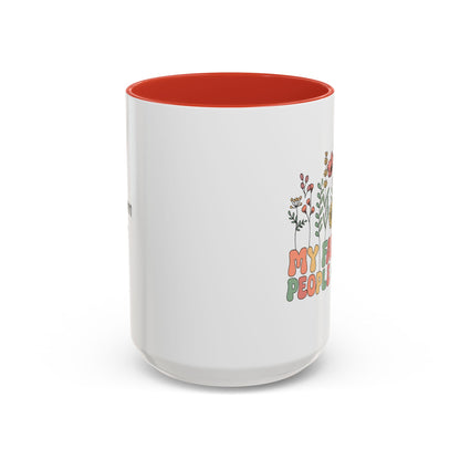 Personalized Floral Accent Mug, My Favorite People Call Me Coffee Cup, Perfect Gift for Friends, Family, Birthdays, Home Décor