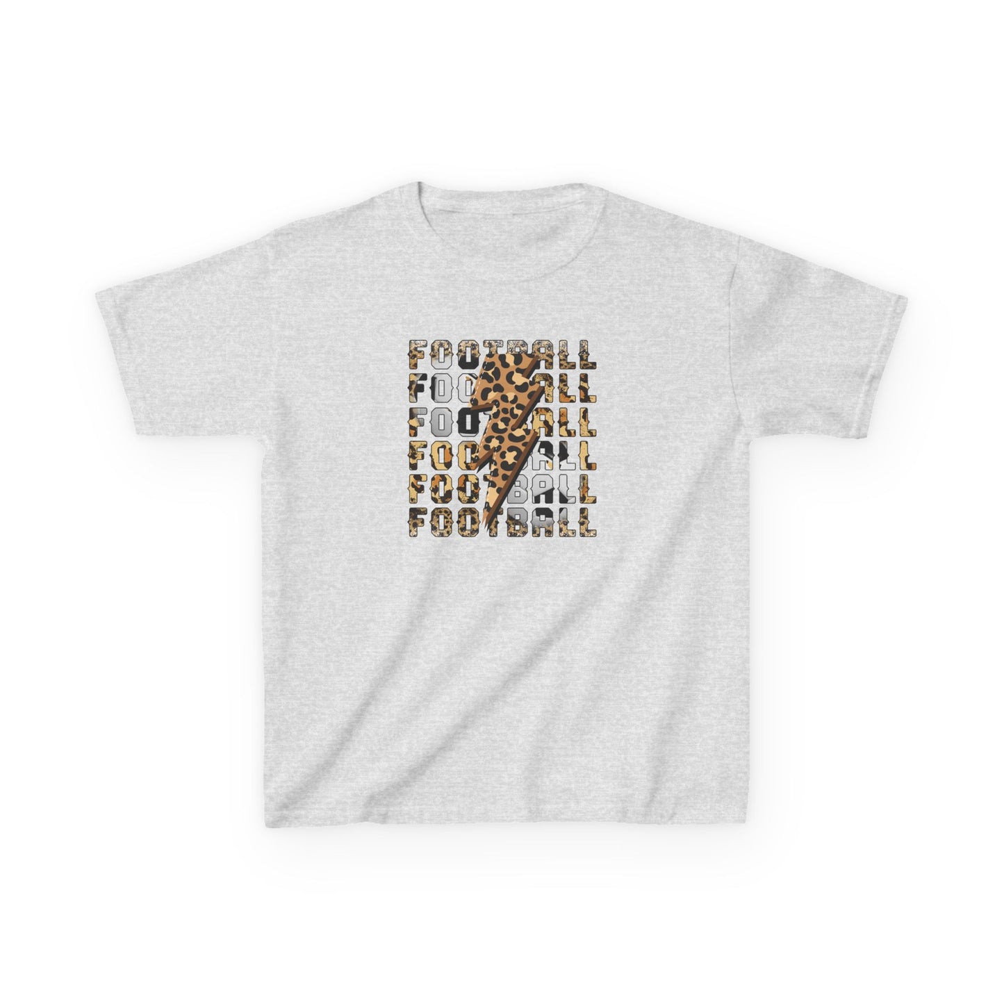 Leopard Lightning Football Kids T-Shirt, Youth Football Graphic Tee, Bold Game Day Shirt for Boys and Girls, Football world Cup  2026 shirt