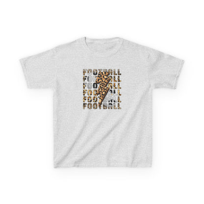 Leopard Lightning Football Kids T-Shirt, Youth Football Graphic Tee, Bold Game Day Shirt for Boys and Girls, Football world Cup  2026 shirt