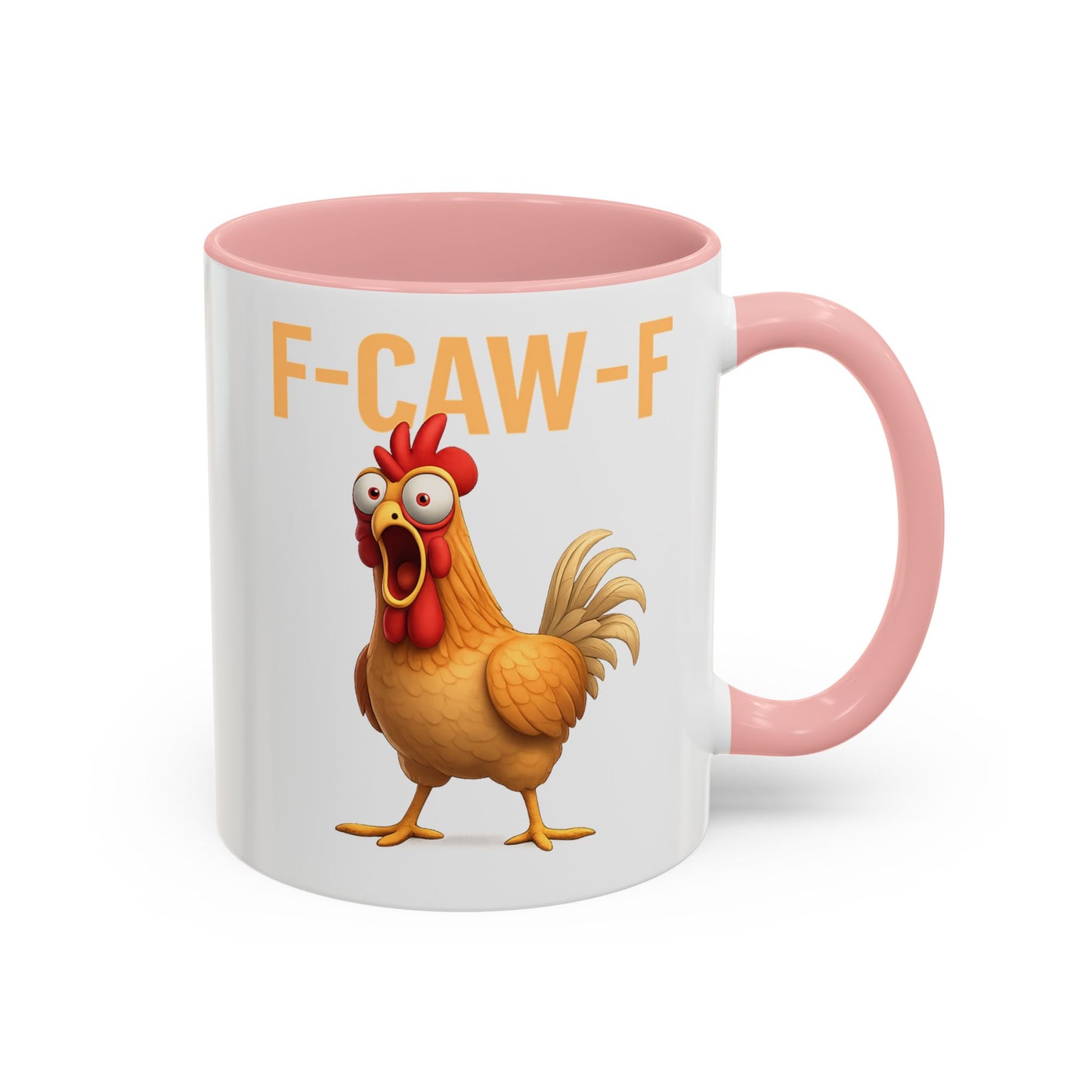 Funny Rooster Mug F-CAW-F Chicken Coffee Mug, Adult Humor Farm Animal Cup, Chicken Meme Mug, Gag Gift 11oz 15oz