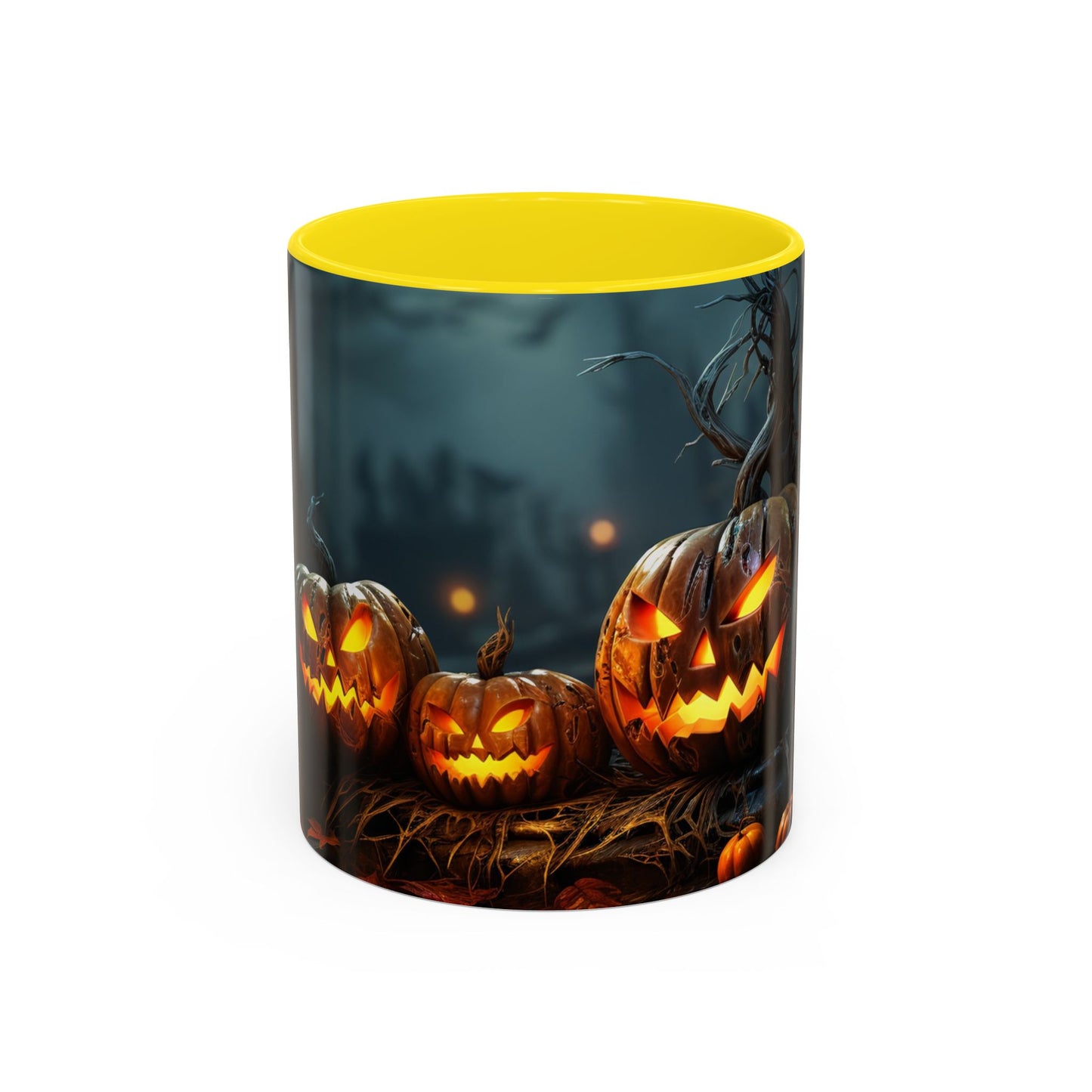 Halloween Pumpkin Accent Coffee Mug, Spooky Decor for Fall, Perfect Gift for Halloween Lovers, Seasonal Drinkware, Gift for Halloween Day