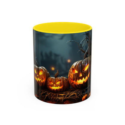 Halloween Pumpkin Accent Coffee Mug, Spooky Decor for Fall, Perfect Gift for Halloween Lovers, Seasonal Drinkware, Gift for Halloween Day