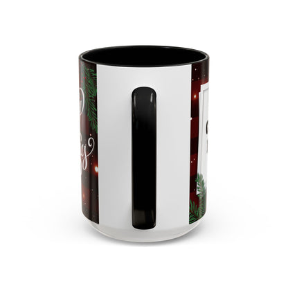 Personalized  Merry Christmas Accent Coffee Mug, Holiday Gift, Xmas Decor, Festive Beverage Cup, Custom Holiday Mug