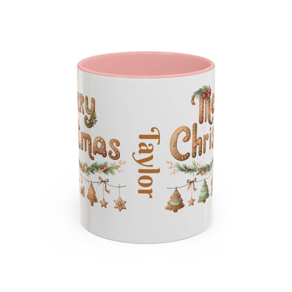 Personalized Christmas Cheer Coffee Mug, Holiday Gift, Festive Drinkware, Seasonal Decor, Cute Mug, Joyful Holiday Memento