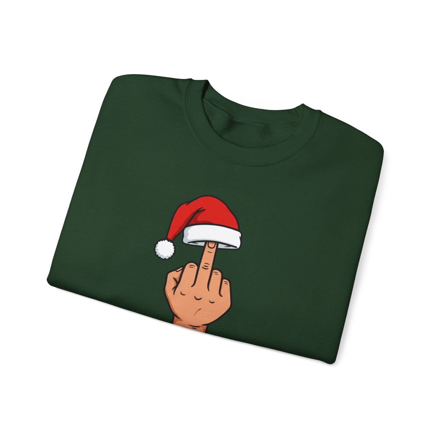Funny Christmas Sweatshirt, Santa Hat Middle Finger Shirt, Merry Christmas Crewneck, Offensive Holiday Sweater, Funny Xmas Gift