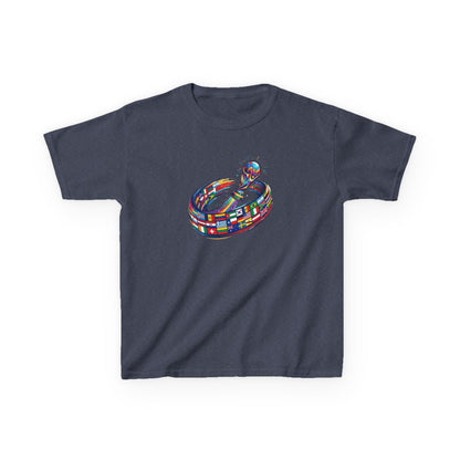 Colorful Flags Kids T-Shirt | International Flags Tee | Fun Support Shirt | 2026 World Cup USA T-Shirt, Political Soccer Fan Tee