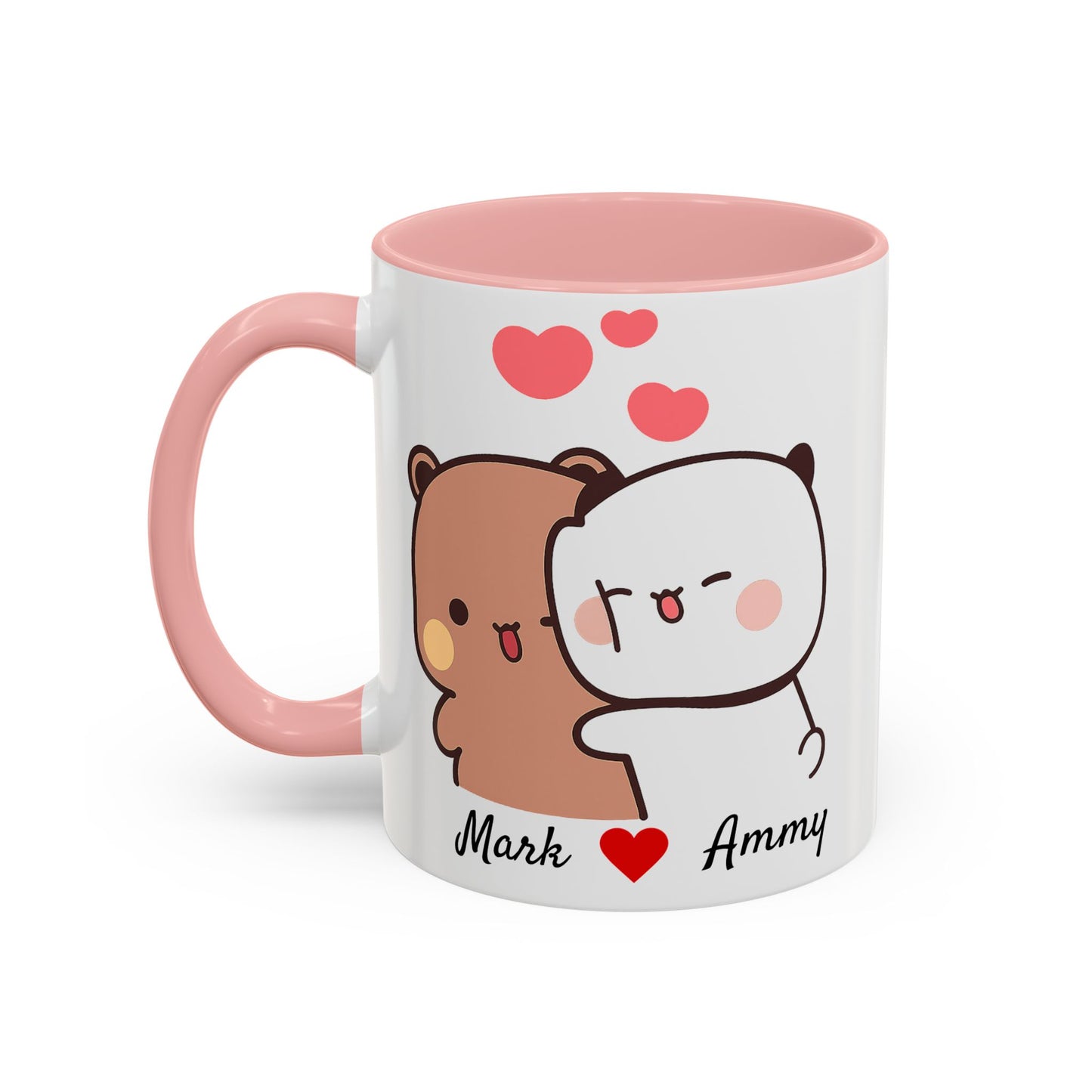 Personalized Dudu Bubu Mug | Cute Bear Coffee Cup | Color Handle Mug | Birthday Christmas Gift | Funny Mug for Her Him Valentine Gift