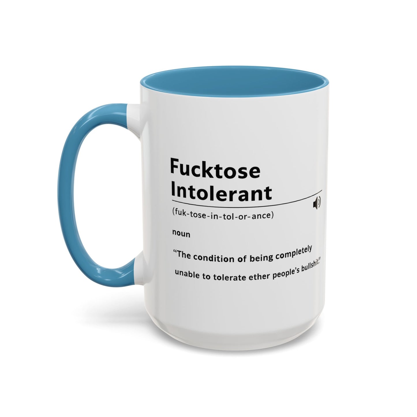 Fucktose Intolerant Definition Mug, Funny Accent Coffee Mug 11oz 15oz, Sarcastic Adult Humor Mug, Gag Gift for Friends