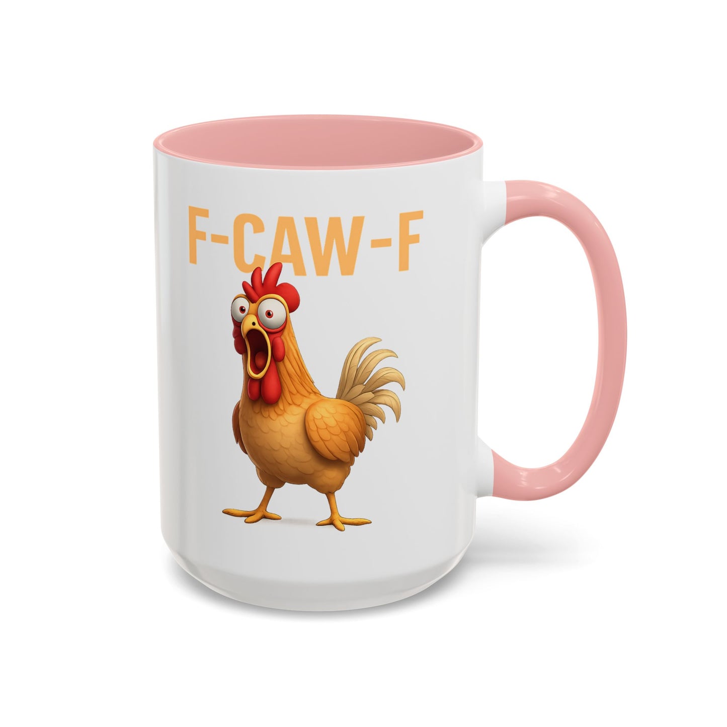 Funny Rooster Mug F-CAW-F Chicken Coffee Mug, Adult Humor Farm Animal Cup, Chicken Meme Mug, Gag Gift 11oz 15oz