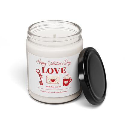 Happy Valentine's Day Love Candle 9oz | Romantic Soy Candle Gift, Valentine Gift for Her Him, Anniversary Candle, Burn Time 50-60 Hours
