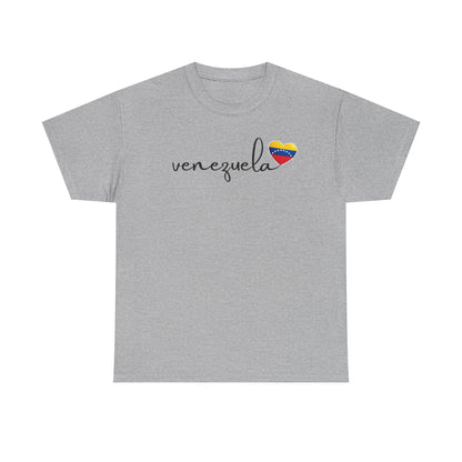 Venezuela Sweatshirt with Heart Flag | Minimalist Country Pride Crewneck | Travel Gift for Her, South America Apparel