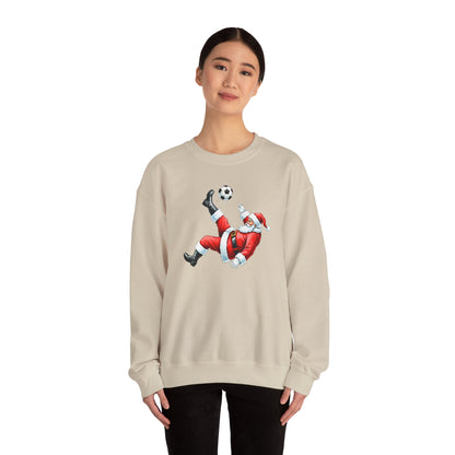 Festive Santa Soccer Crewneck Sweatshirt, Christmas Apparel, Winter Fashion, Holiday Gifts, Sports Lover, Cute Santa Design